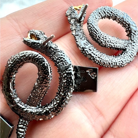New Alexis Bittar Crystal Serpent Crawler Earrings - Picture 6 of 8